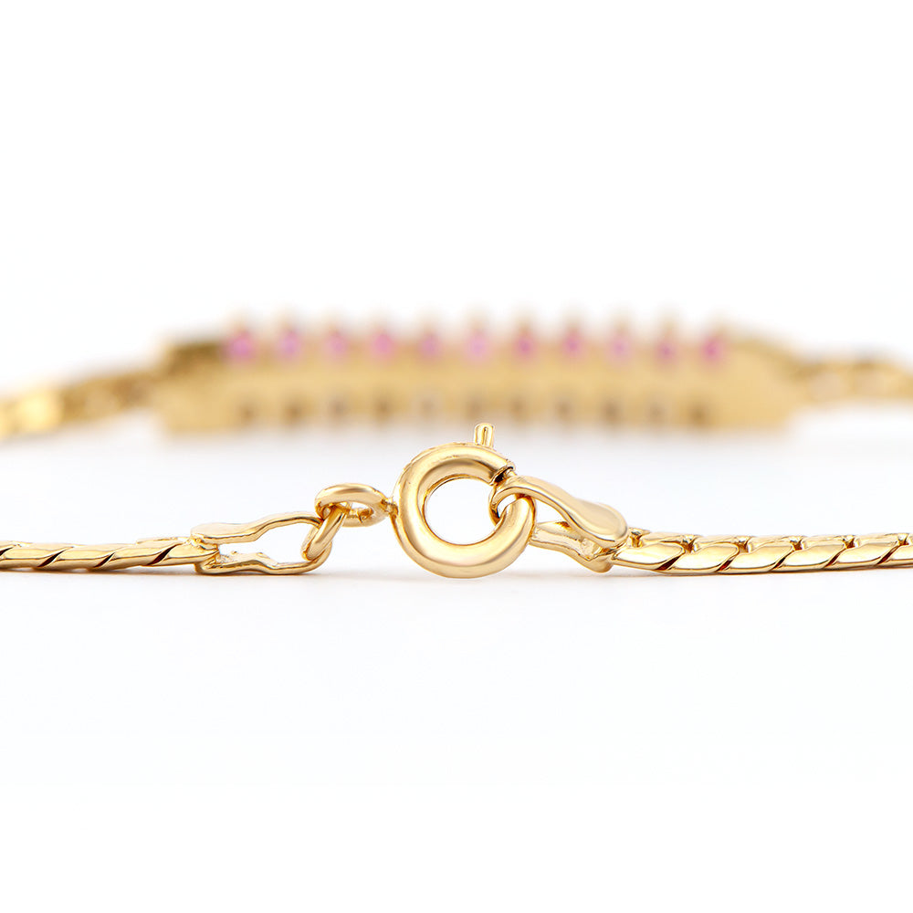 Plated 18KT Yellow Gold 0.51ctw Ruby and Diamond Bracelet