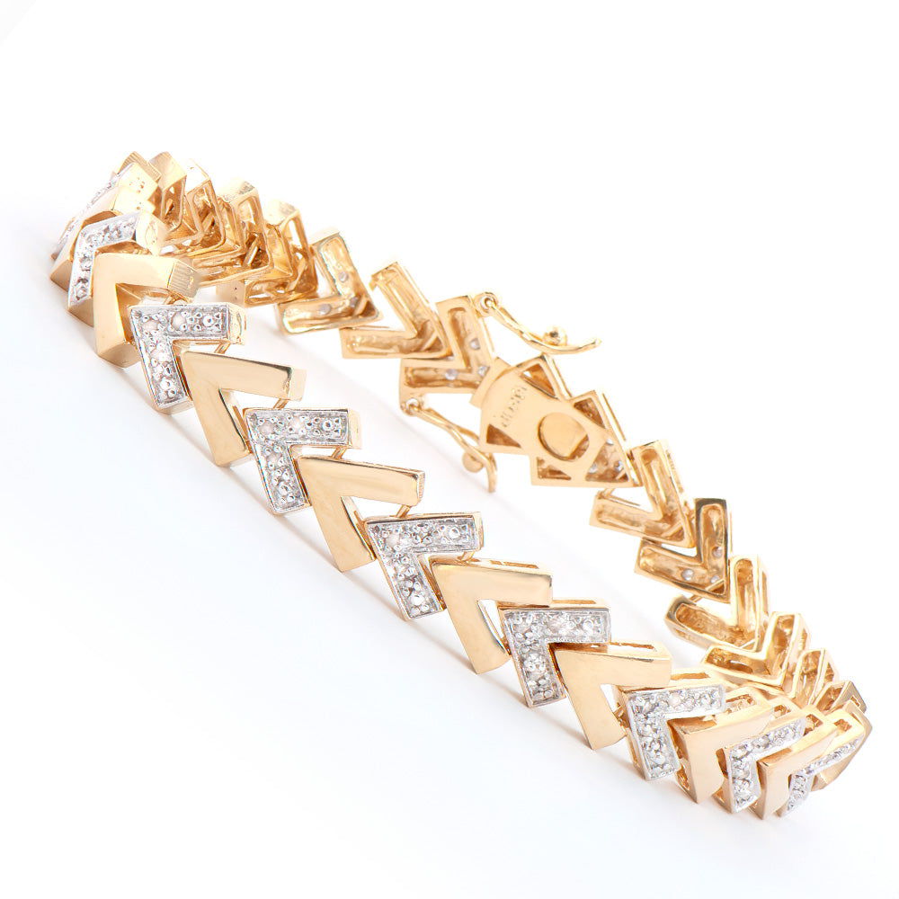 Plated 18KT Yellow Gold 0.25ctw Diamond Bracelet