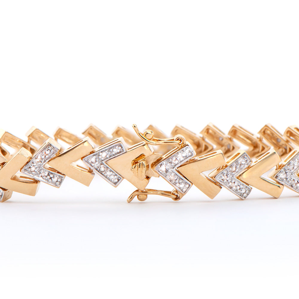 Plated 18KT Yellow Gold 0.25ctw Diamond Bracelet