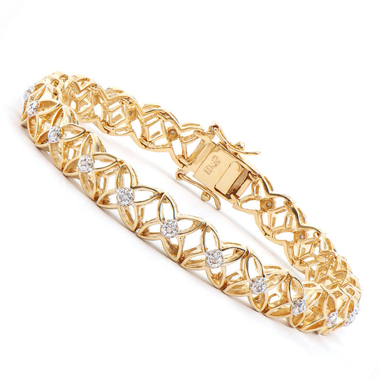 Plated 18KT Yellow Gold Diamond Bracelet