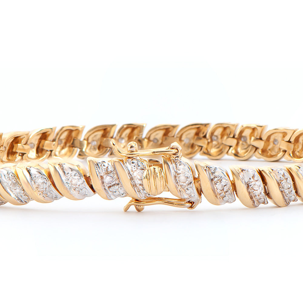 Plated 18KT Yellow Gold 0.39ctw Diamond Bracelet