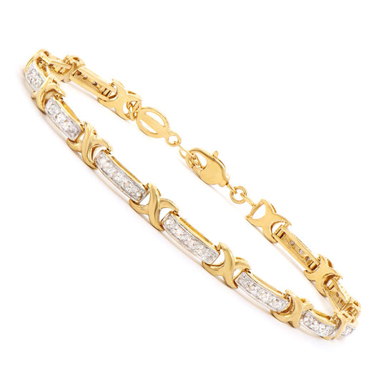 Plated 18KT Yellow Gold Diamond Bracelet