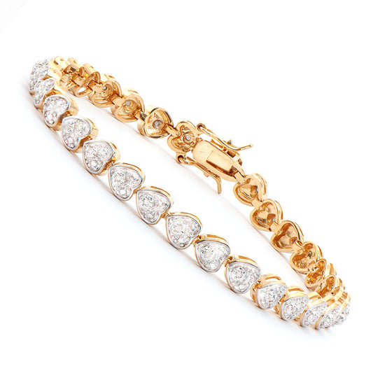 Plated 18KT Yellow Gold Diamond Bracelet