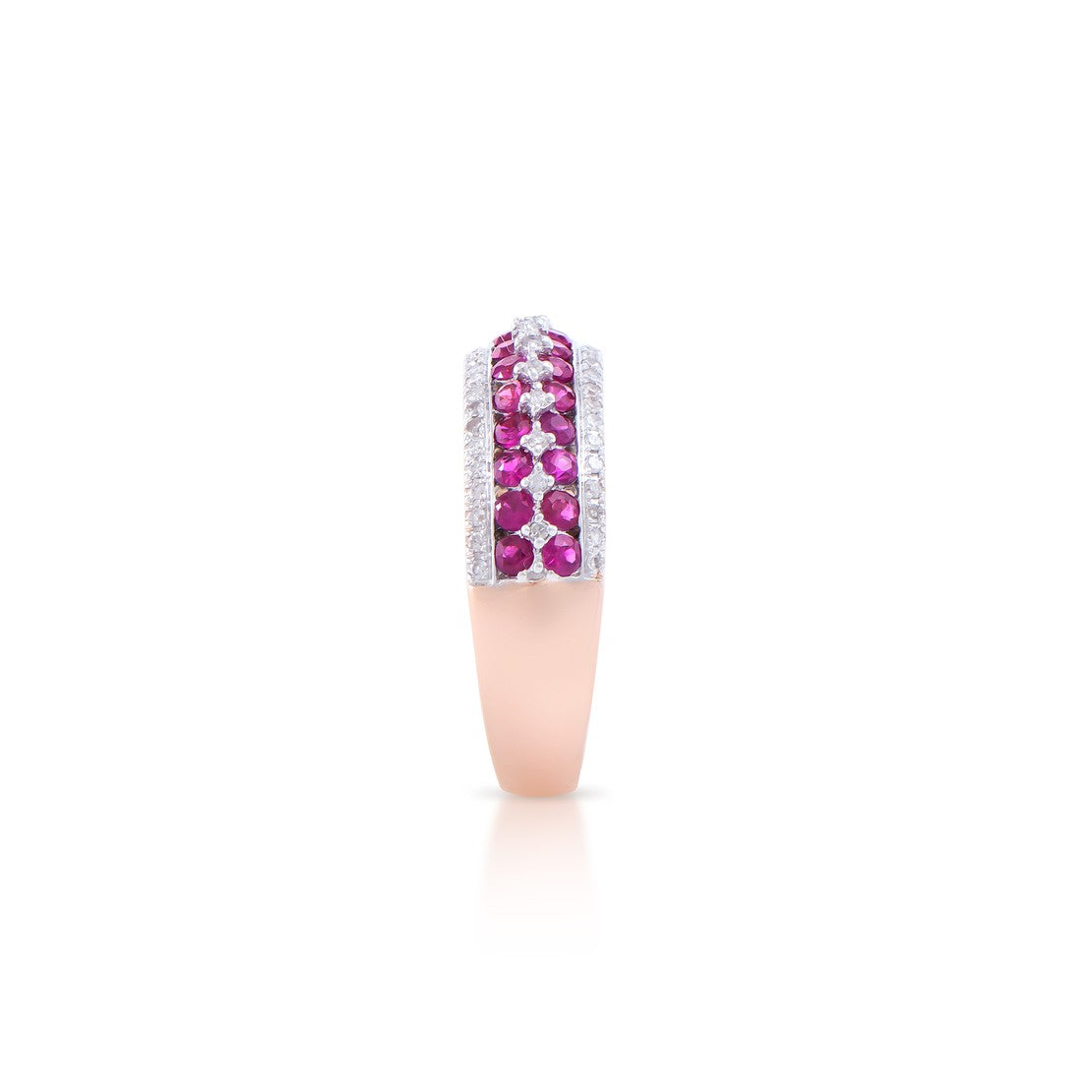 14KT Rose Gold 1.56ctw Ruby and Diamond Ring