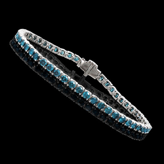 14KT White Gold 5.75ctw Blue Diamond Bracelet