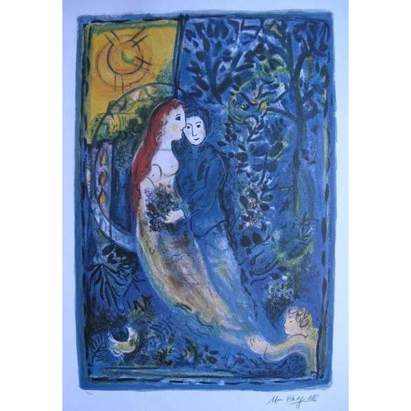 Wedding Lithograph by Marc Chagall