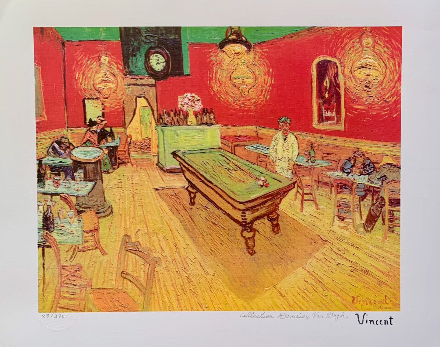 Night Cafe by Vincent Van Gogh Estate Signed Giclee