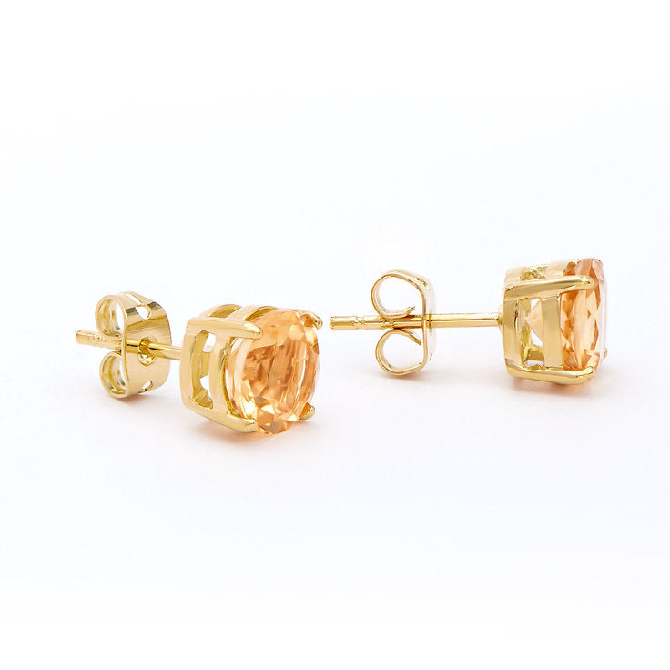 Plated 18KT Yellow Gold 3.15cts Citrine Earrings