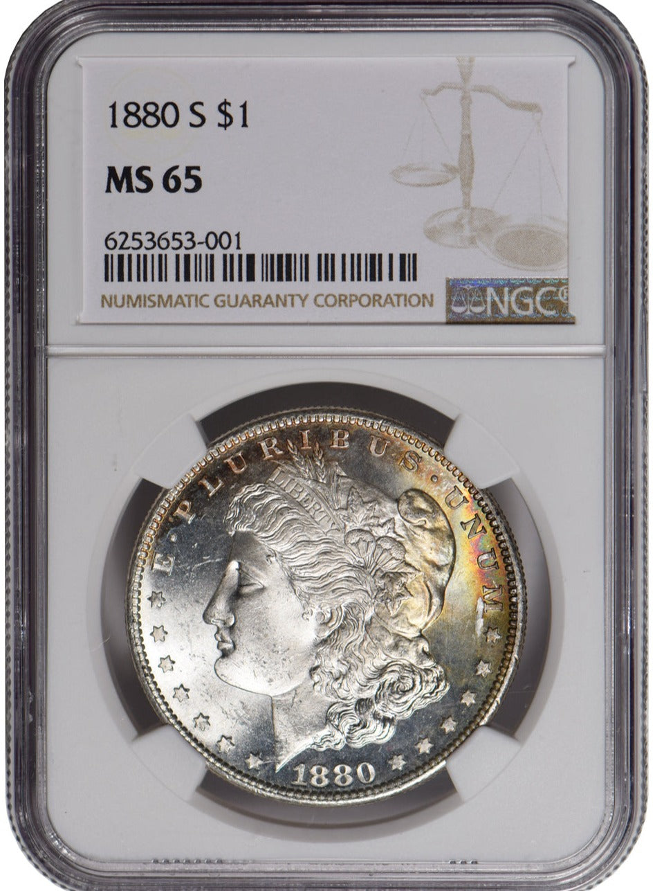 1880 $1 Morgan Silver Dollar NGC MS65