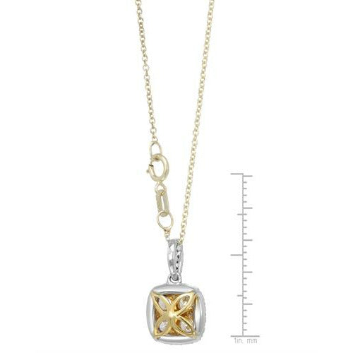 14KT Two Tone Gold 0.68ctw Diamond Pendant with Chain