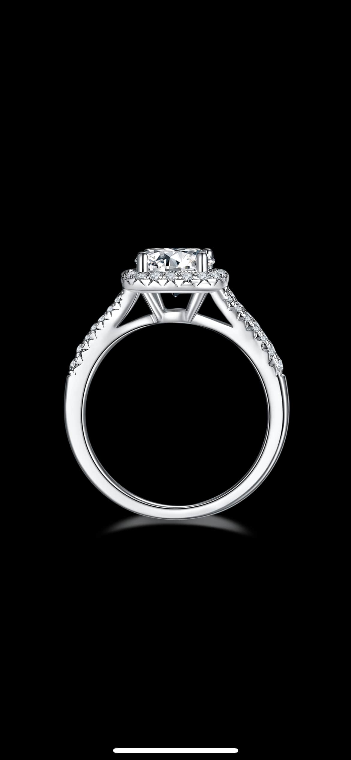 2ct Moissanite Ring VVS1 White F-G Fire